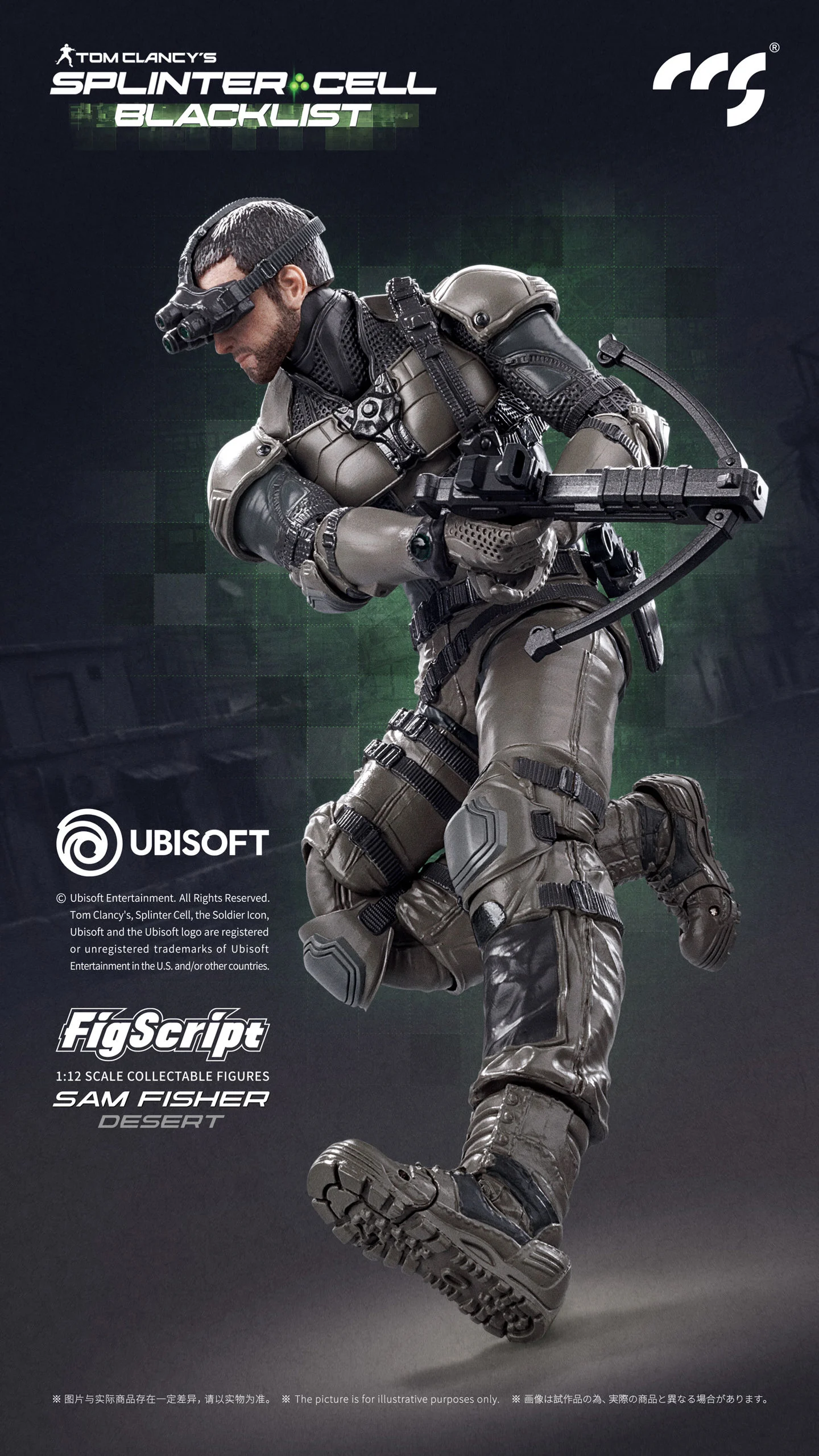 CCSTOYS Splinter Cell Blacklist Sam Fisher Desert Ver. FigScript Series 112 Scale Action Figure