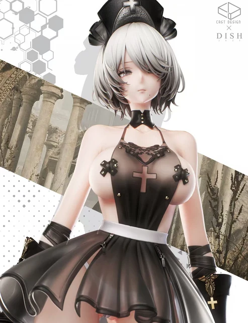 Detail of the A2 costume on the Cast Design resin statue