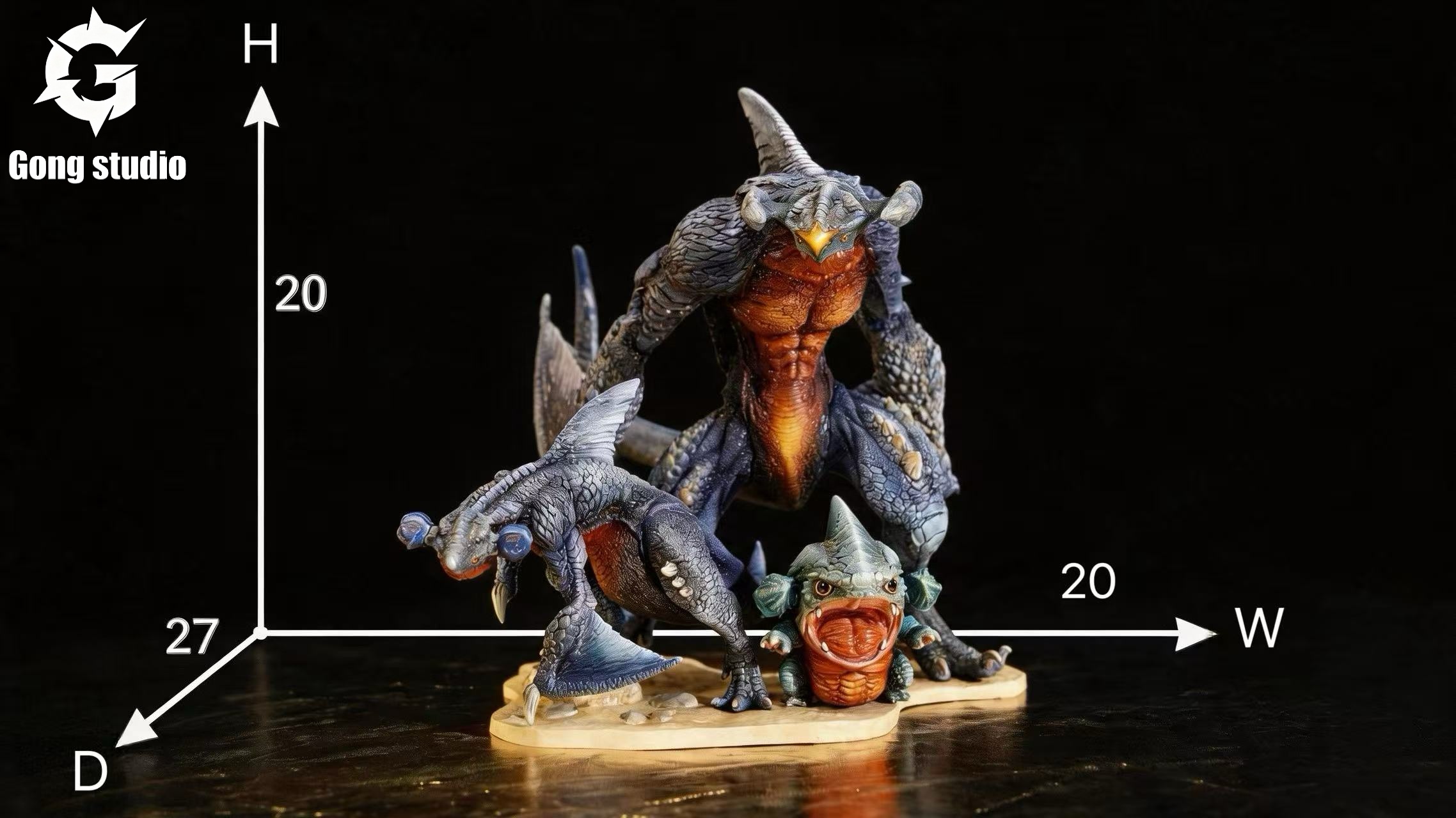 Gong Studio Pokémon Garchomp & Gabite & Gible