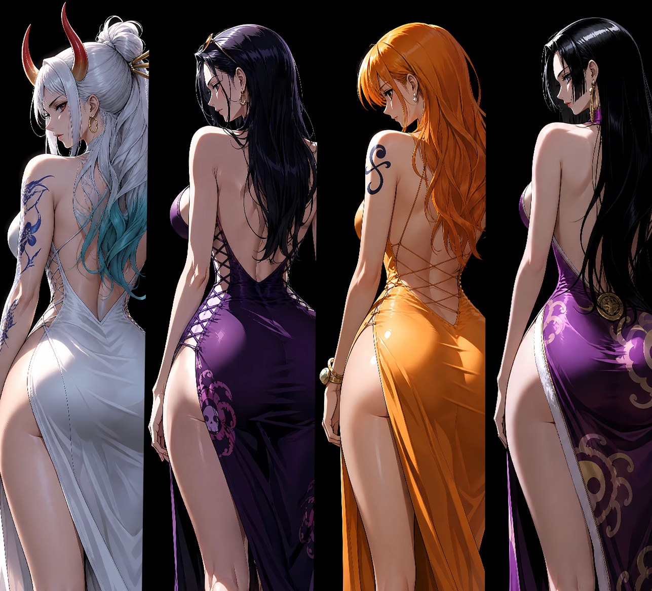 H2 Studio One Piece Yamato & Nico Robin & Nami & Boa Hancock & Nefeltari Vivi & Perona
