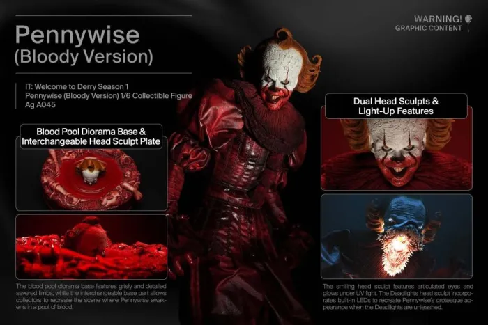 INART Studio IT: Welcome to Derry Pennywise Bloody Version 1/6 Figure (Licensed)