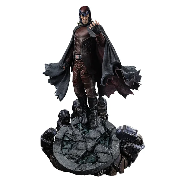 Close view of the Magneto statue
