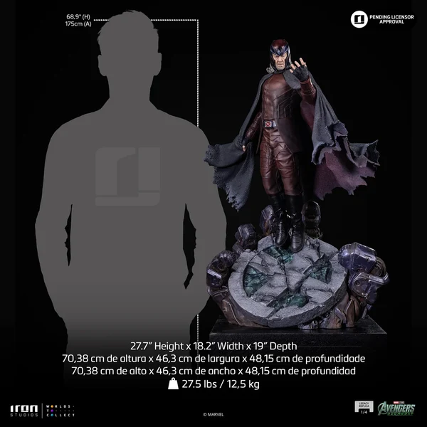 Alternate angle of the Magneto statue