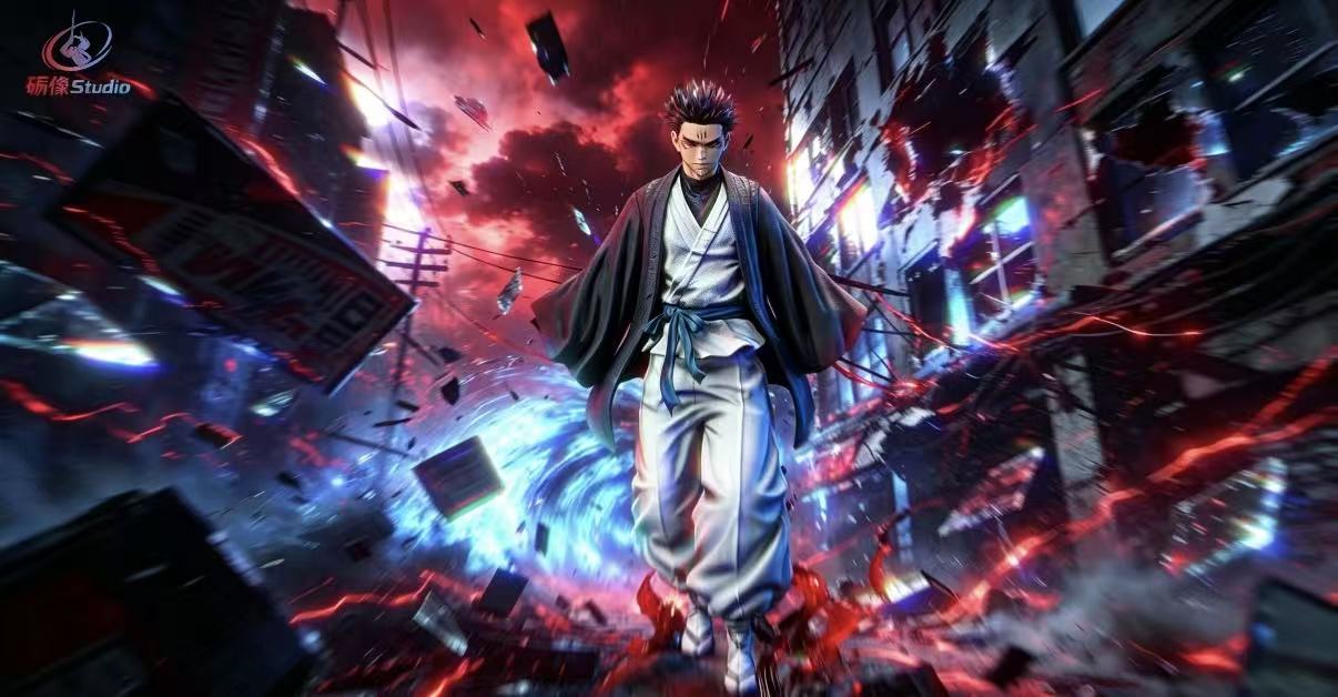 LiXiang Studio Jujutsu Kaisen Ryomen Sukuna Black Robe Version 1/6 Scale Collectible Figure - Image 5