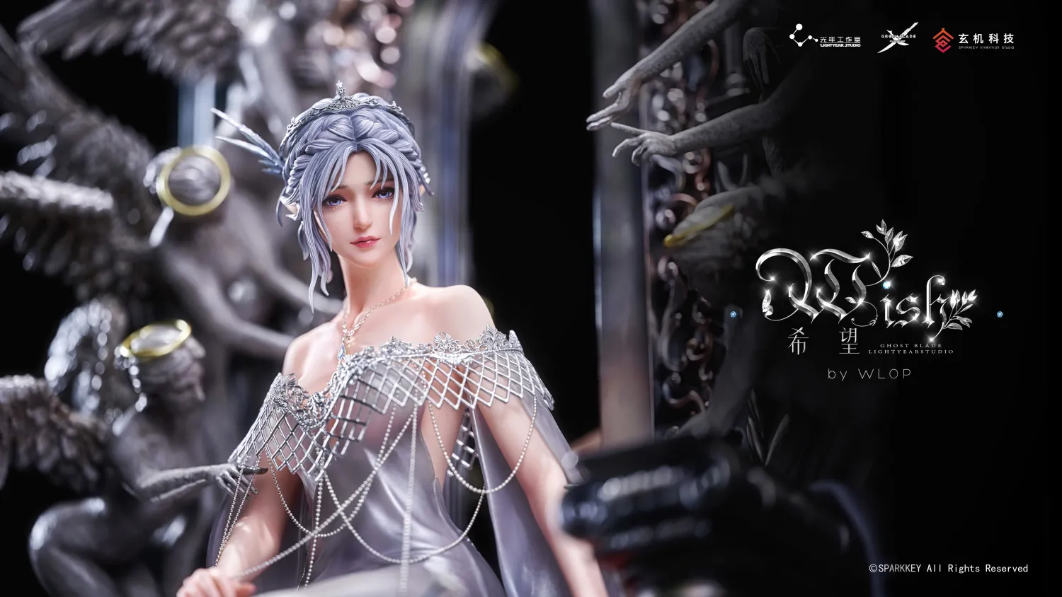 Alternate angle of the Queen's Seat statue