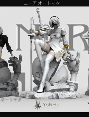 Alternative view of PK Studio   NieR:Automata   YoRHa No. 2 Type B (2B) – 1/6 & 1/4 Scale Collectible Figure
