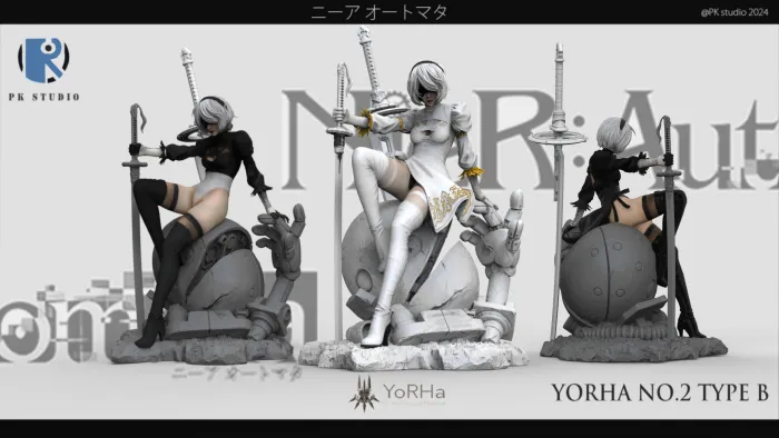 PK Studio NieR:Automata YoRHa No. 2 Type B (2B) – 1/6 & 1/4 Scale Collectible Figure - Image 2