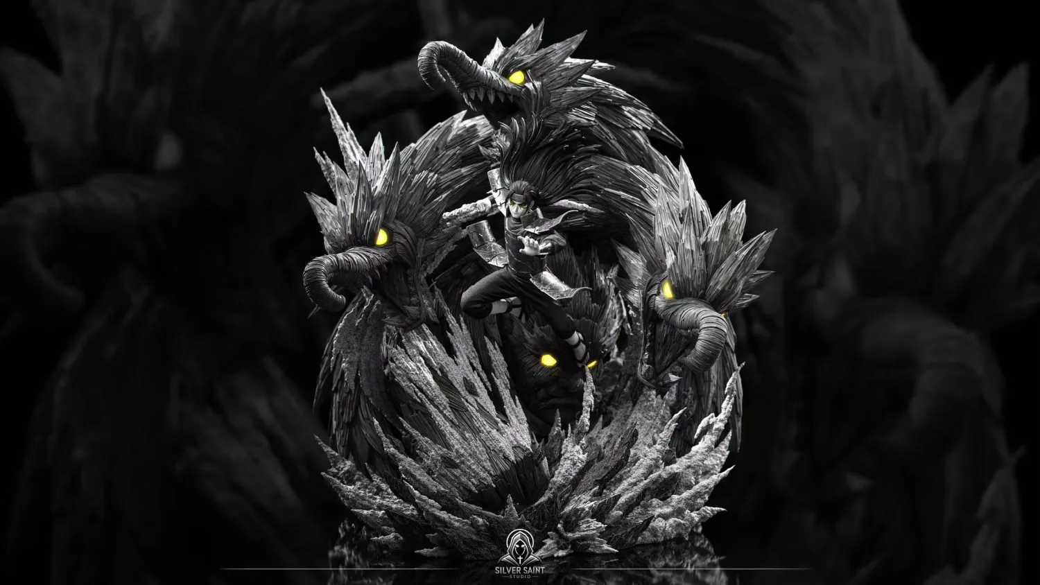 Close view of the Hashirama Senju statue