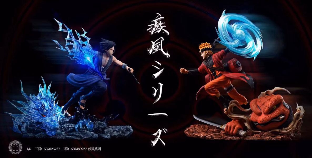 Surge Studio Naruto Sasuke Uchiha and Naruto Uzumaki Resin PU Collectible Statues